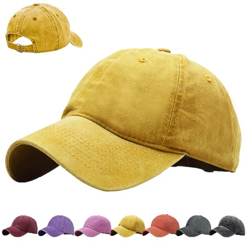 AUNGKWANG Gewaschener Baseballkappe für Kinder, Premium Baseball Cap, 100% Baumwolle, Verstellbar Schildmütze, Einfarbig, Outdoor Running Freizeit Basecap, für 3-8 Jahre alt Jungen Mädchen