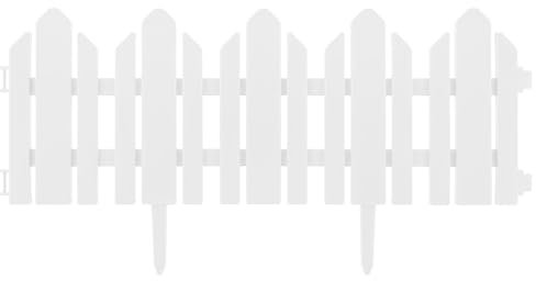 Recinzione da giardino piccola recinzione bordo palizzata recinzione decorativa bianca 2,3 mb decorazione giardino disposizione fiori piante plastica elegante semplice montaggio modulare flessibile