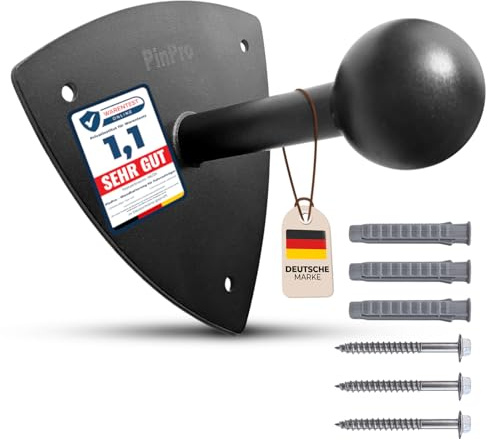 PinPro Wandhalterung für Fahrradträger – 3 mm Stahl, 50 kg Traglast, nur 346 g, Schwarze Pulverbeschichtung, inkl. Montageset