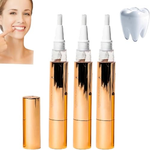 Caeloria Teeth Whitening Gold Serum Pen, Teeth Whitening Pen, Teeths Cold Serum Pens, Teeth Brightening Gel, Easy to Use, Say Goodbye to Stubborn Stains, Freshens Breath. (3)