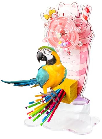 Shotet Toys Wheel, Papageienspinner Spielzeug | Säuberungen och Bereicherung Spielzeug, Bunte interaktive Vogelkäfiganreicherung för Kleine BIS mittlere Cockatiel Lovebirds