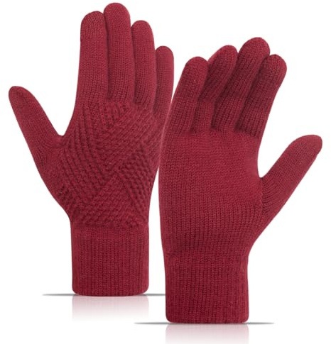 Long Keeper Winterhandschuhe für Damen Herren Touchscreen Elastische Gestrickte Weiche Thermische Warmen Handschuhe zum Fahren Laufen Radfahren Wandern Sport