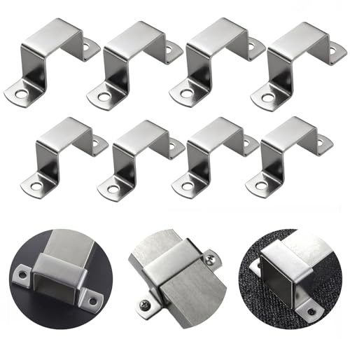 Quadratische Rohrschelle U Winkel Vierkantrohr Halterung Schelle, 8 St. | 20mm*4+30mm*4, Edelstahl
