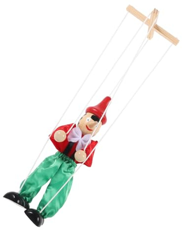 MOLUCKFU Wooden String Puppet Toys for Boys and Girls Peg Doll Figurines and Hand Marionette Puppets for Creative Play Unfinished Wooden People Figures for DIY Crafts Random Color