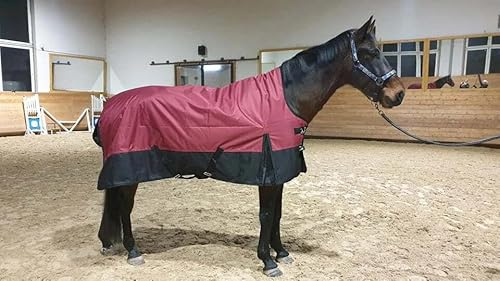 Pferdedecke Regendecke 1200D Highneck Outdoordecke Farbe kastanienbraun 115, 125, 135, 145, 155 & 165 cm (Kastanienbraun, 135 cm)