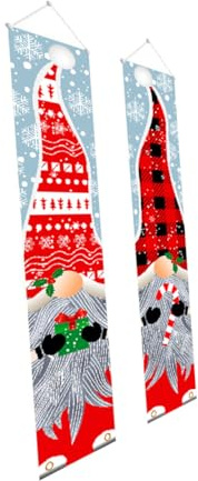 TOBBOMEY Banner Navideño para Puerta sin Rostro, Decorativo Ecológico Reutilizable, Cortina para Entrada y Porche, Decoración Creativa para Navidad en Interior y Exterior, Color Aleatorio