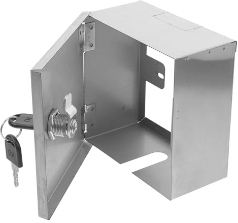 HOMOCONO Caja de Protección para Enchufe de Pared Resistente al Agua con Cerradura, Acero Inoxidable, para Enchufe Exterior, Protección Antirrobo para Uso en Interiores y Exteriores