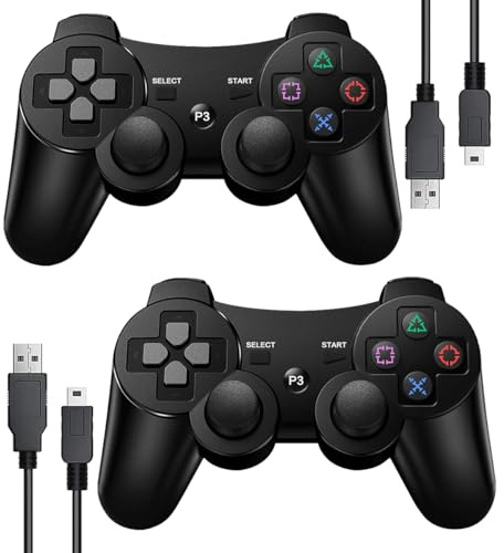 SWCTIM P3 Controller Wireless 2 Pack,Upgraded Remote Controller for P3 | 6-Axis Motion,Double Vibration,USB Charging Cable,Black