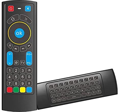 GOWELL Bluetooth-Fernbedienung, speziell kompatibel mit Amazon Fire TV und Fire TV Stick-Fernbedienung mit Tastatur Air Mouse, kompatibel mit Android TV Box/Windows/Raspberry Pi 3- (No Alexa)