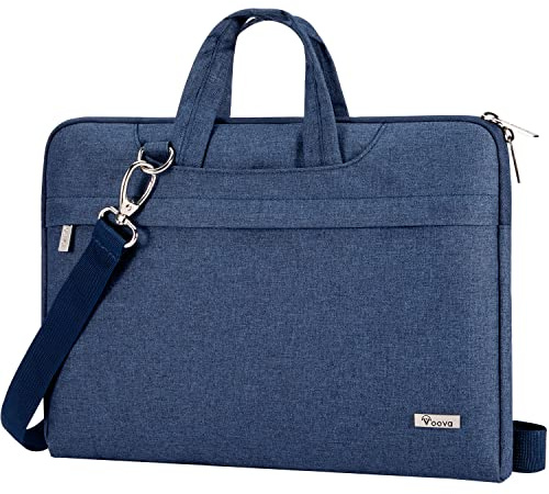 Voova 15-15.6 inch Laptop Shoulder Bag MacBook Sleeve, Computer Bags | Compatible with MacBook Pro 16 inch, HP, Dell, Lenovo, Asus, Side Open Messenger Bag with Handle Removable Strap