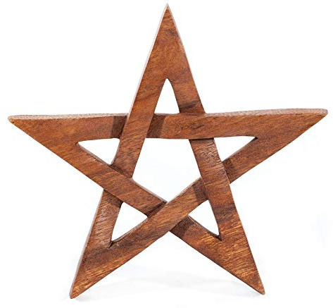 Windalf Pentagramm Wanddeko DRUIDA 17 cm Handarbeit Holz