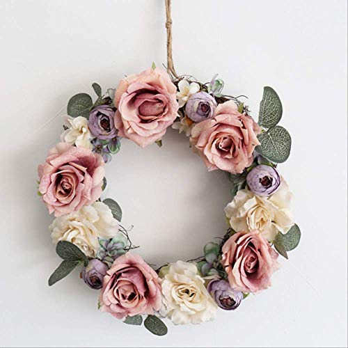 Vimmor Mehrere Arten Seide Pfingstrose Künstliche Blumen Kränze Tür Perfekte Qualität Simulation Girlande Für Hochzeit Home Party Dekoration 25CM rosa Rose