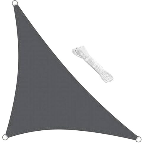 swift Sonnensegel Dreieck Rechtwinklig 5x5x7 Meter UV Schutz HDPE Wetterbeständig Atmungsaktiv Dreieckig Rechtwinklig 7x5x5 Sonnenschutz Balkon Garten und Terrasse, Anthrazit