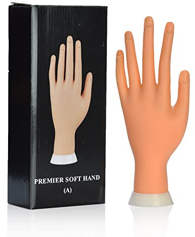 Multibao Practice Nail Art Trainer Training Hand Movable Fake Fingers Acrylic Gel False Tip Tool