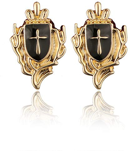SOFEA Herren-Brosche, 1 Paar Kreuz-Schild, Business-Anzug, Hemdkragen, Anstecknadel, Brosche, Spitzen, Herren-Schmuck