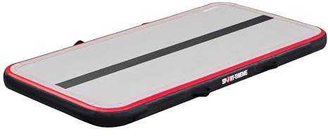 Sport-Thieme AirMat Carbon | AirFloor mit Fußpumpe | Extra große Turnmatte | Yoga und Fitness | Transportabel | Outdoor geeignet | 10 cm Höhe | 100 cm x 200 cm | Schwarz-Rot