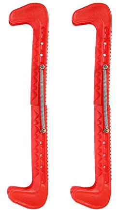 Schlittschuh-Kufenschoner, 1 Paar 7 Farben, Kunststoff, Eishockey-Kufenschoner mit verstellbarer Feder-Schutzausrüstung und weicher Kufenabdeckung für Eiskunstlauf oder Hockey (rot)