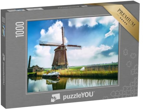 puzzleYOU: Puzzle 1000 Teile „Traditionelle holländische Windmühle, Niederlande“ – aus der Puzzle-Kollektion Holland