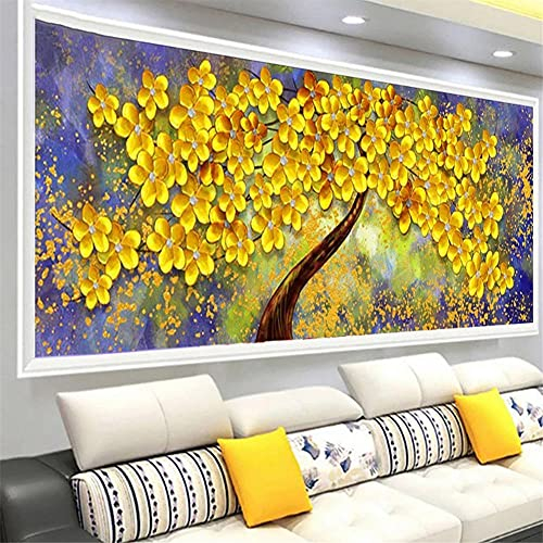 5D Groß Diamant Painting Bilder Square drill Geldbaum 40x120cm Erwachsene DIY 5D Diamant Malerei Nach Zahlen Set Vollbohrer Kristall Strass Stickerei Kreuzstich Kunsthandwerk für Wohnzimmer Wand Deko