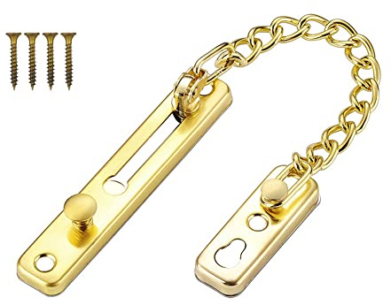Stainless Steel Door Chains,Door Limiter Door Lock with Screw,External and Internal Door Restrictor for Wooden and UPVC Doors and Windows