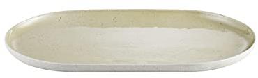 blomus Servierplatte SABLO | Steingut | 35 x 20 cm | Farbe Savannah | handwerklicher Look