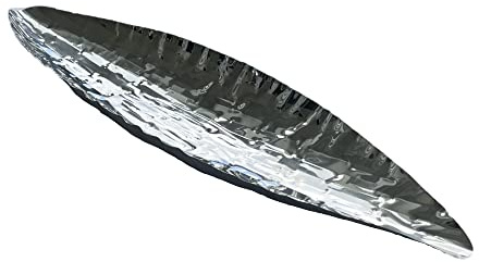 creativ home Edelstahl Schale RECO 56cm Dekoschale, gehämmerte Schiffschale, Tablett, Servierschale