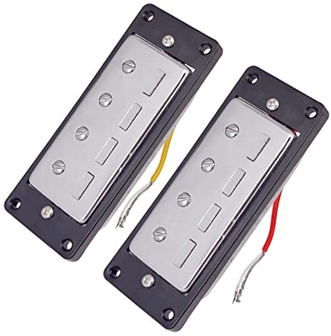 2 Stücke Kunststoff E-Gitarre Humbucker Pickups Bridge Hals Set Mit Schwarzem Rahmen Für 4 String Electric Bass Pickups DIY. Zubehörteil Pickup für E-Gitarre