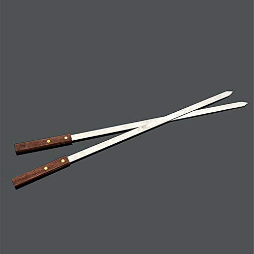 HAVLOC Spiedini per Griglie per Barbecue Grandi da 60 cm Spiedini per Barbecue in Acciaio Inossidabile con forchetta per Barbecue con Manico Lungo