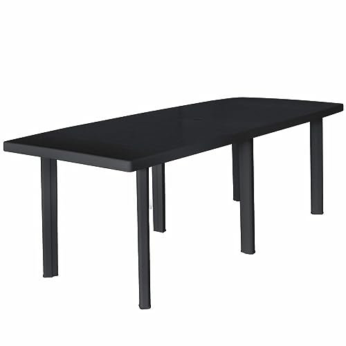 Camerina Gartentisch Anthrazit 216 x 90 x 72 cm Gartentisch Ausziehbar TerrassenmöBel Tisch Outdoor Balkontisch Garten MöBel DraußEn Kunststoff