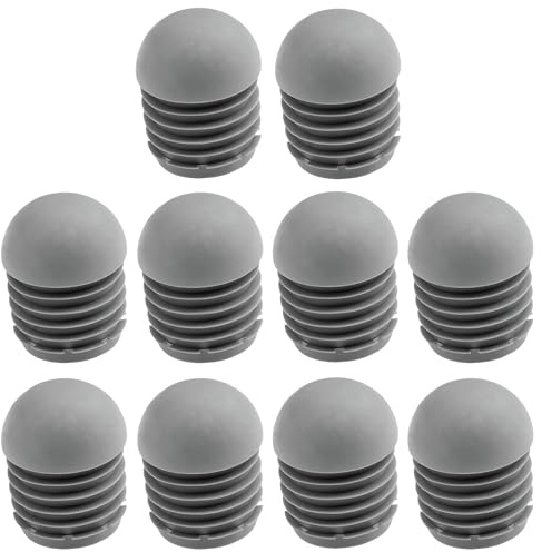 cyclingcolors 10x Tappi Di Plastica Per Gambe Sedie Inserti a Cupola Gomma Dura Grigio Antiscivolo Tavoli Mobili, 25mm