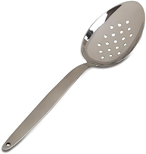 BNAZIND Cucchiaio Perforato Grigio Kun | Cucchiaio da Cucina da Portata da 22,9 cm | Acciaio Inossidabile 18/10 | 1 Pezzo
