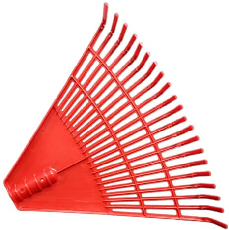 BESPORTBLE Plastic Rake Head 21 Tines Garden Leaf Rake Spring Shrub Grass Rake Replacement Head for Garden Lawn Yard Patio Red
