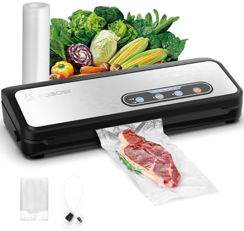 Tubes sous vide Aobosi, stockage pour aliments secs/humides, il s'agit d'une presse à pression de 90 Kpa quatre-vingts presses, de bandes de tissage et de cinq pré-sacs, tubes sous vide pour