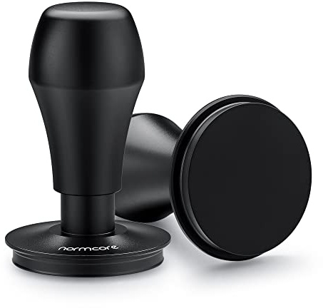 Normcore Espresso-Kaffee-Tamper V4, federbelasteter Tamper mit Titan-PVD-Beschichtung, flacher Boden, 6,8 kg/11,3 kg/13,6 kg, Ersatzfedern