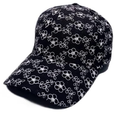YIHANSS Sonnenhut Schirmmütze mit bestickter Blume, Damen-Baseballmütze, lässig, literarischer Sonnenschutz, Sonnenhut, Vier-Jahreszeiten-Hut, Strandhut (Farbe: B, Größe