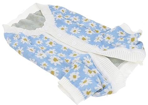 INOOMP Haustier Pullover Strickjacke Mit Blumenmuster Atmungsaktive Hautfreundliche Hundepullover Für Herbst Winter Bequemes Modisches Pet Clothes Geschenk Für Kleine Hunde Und Katzen