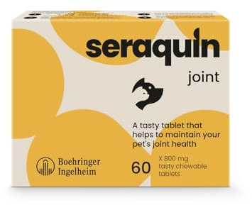 Seraquin Joint | 60 x 800 mg chewable tablets | Maintains healthy joints | Supports mobility | Glucosamine, chondroitin and turmeric | For small dogs and cats