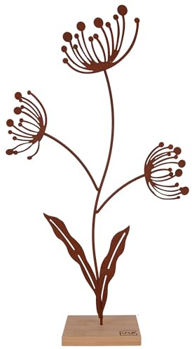 UNUS Deko Aufsteller Blume Silhouette Metall groß, Rost | Moderne Wohn- und Gartendeko