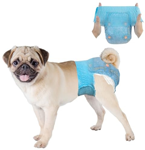 Dono Hundewindeln für Hündinnen, 10 Stück, Hunde Windeln Weiblich mit elastischem Bund, Pull-up-Hundewindeln, super saugfähig, S (26-46 cm)