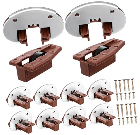 DOITOOL 10sets Cabinet Hardware Roller Rail Kit Drawer Sliders Replacement Wide Application for Furniture