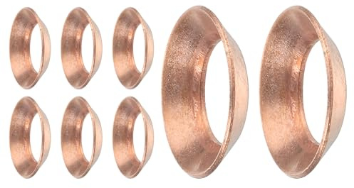 QUARKZMAN 8Pezzi Guarnizione a Flangia in Rame Raccordo a Flangia | Adatta per Tubo da 1/2, in Rame a 45 Gradi, per Accessori Condizionatore d'Aria e Refrigerazione