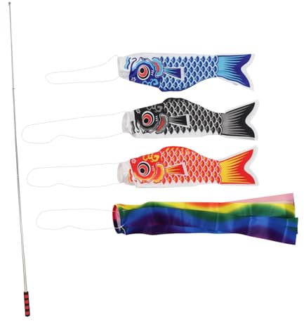 BESPORTBLE Karpfenflagge Hängedekor Mit Karpfen Anhänger Und Fisch Windsack Für Outdoor Dekoration Garten Baum Oder Haustür Schmücken