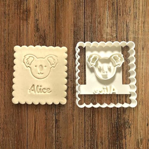 ELACE Emporte Pièce Koala à personnaliser avec prénom - Moule Biscuit Emporte Piece Enfant pour Biscuits, Gâteaux- Idéal pour Cadeau, Enfants Dimension 7.3x6.5x1.5cm