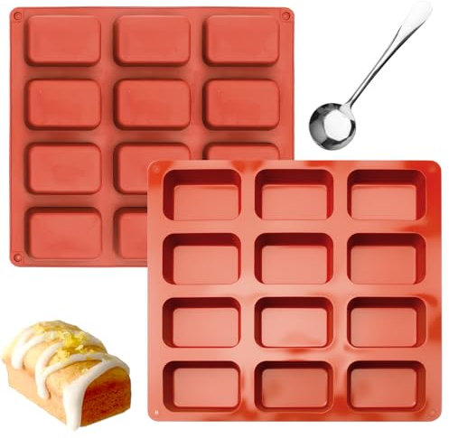 Stampo Barrette Silicone Stampi da forno per Müsliriegel e Snack Salutari 12 Cavità Rettangolari Riutilizzabili e Antiaderenti Per Brownie Al Cioccolato Pralinato Cornbread Cheesecake