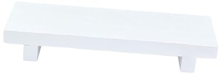 Milageto Pedestal de Madera Soporte de jabón Bandeja de jabón Rectangular dispensador de jabón Stand Wooden Riser Bandeja para el Soporte de Madera para la, Blanco