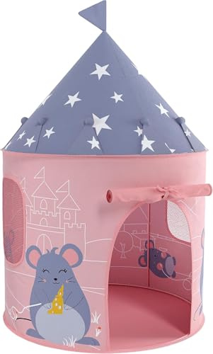 Relsy Pink Kids Pop Up Zelt Outdoor Pink Mouse Design, 135 cm x 100 cm, Kids Play Zelt, Adventure Indoor & Outdoor Spielzeug faltbar, Play Den Ball Pit Garden Toys für Kleinkinder, Mädchen & Kinder