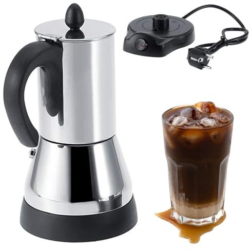 MAIMAILE Stainless Steel Electric Coffee Maker, 480W Electric Coffee Percolator, 300ml Capacity, Automatically Switch To Keep Warm Mode, for coffee, cappuccino, latte, caramel macchiato
