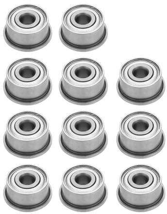 Baxnore 10 pezzi cuscinetti a sfera flangiati a doppio lato, cuscinetti in acciaio a scanalatura profon veloce per macchinari industriali, motori elettrici, utensili elettrici, fun (F603zz)