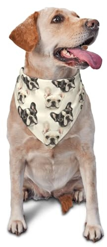 Hundehalstuch für kleine, mittelgroße und große Hunde, verstellbares Dreieckstuch mit französischer Bulldogge, Schal, Taschentuch, Zubehör