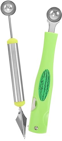 Cuillère Boule Melon Multifonction 2 Pièces en Acier Inoxydable
